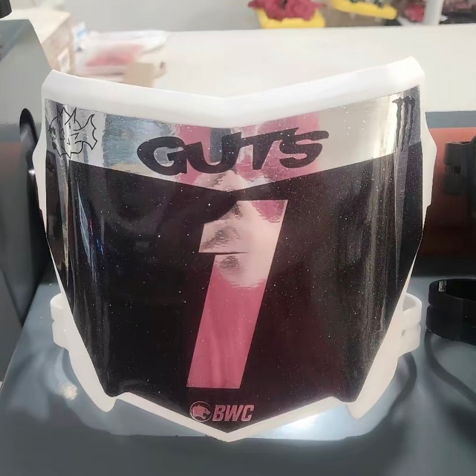 Glossy Motocutz plate with decal